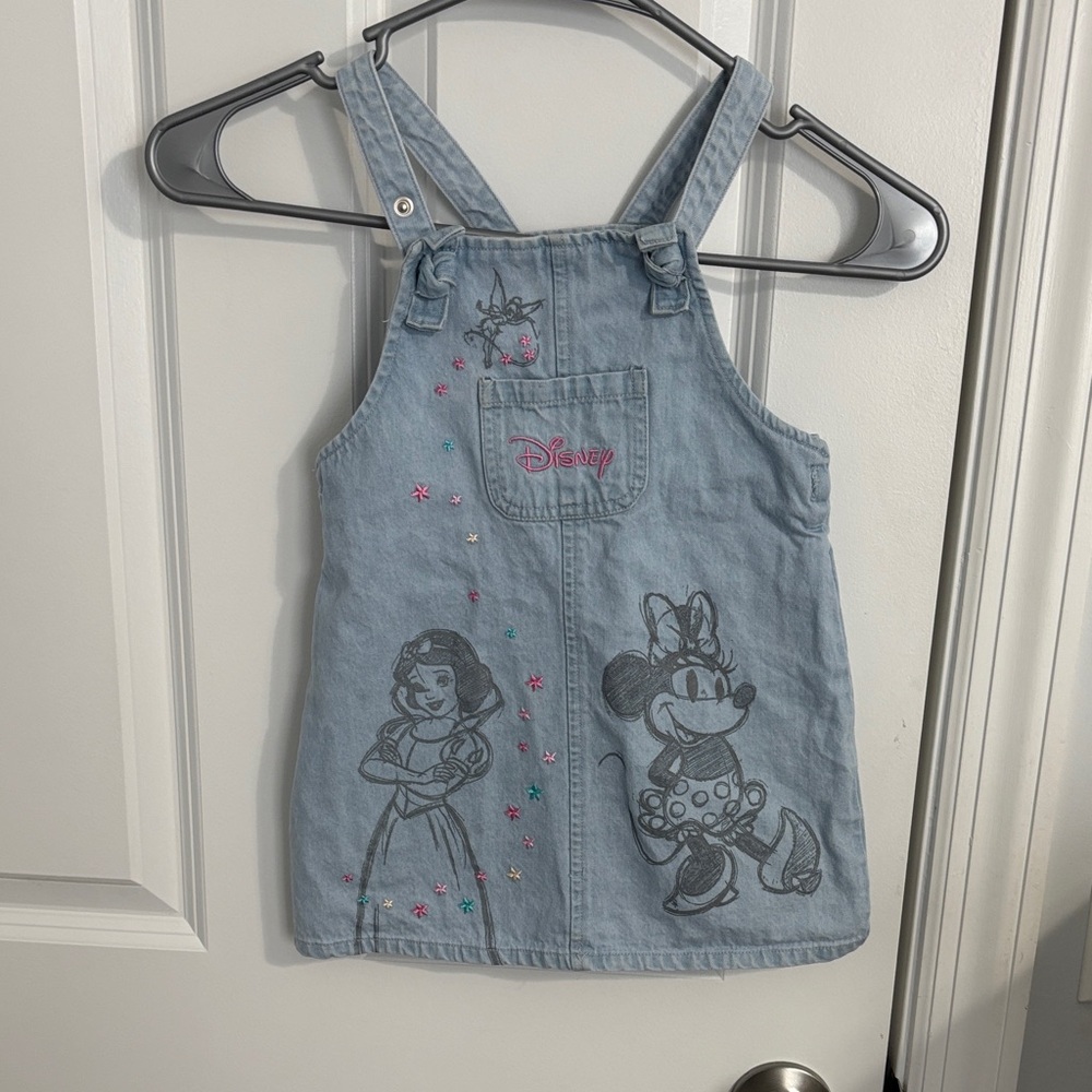 Disney Light Blue Kids Overalls with Characters